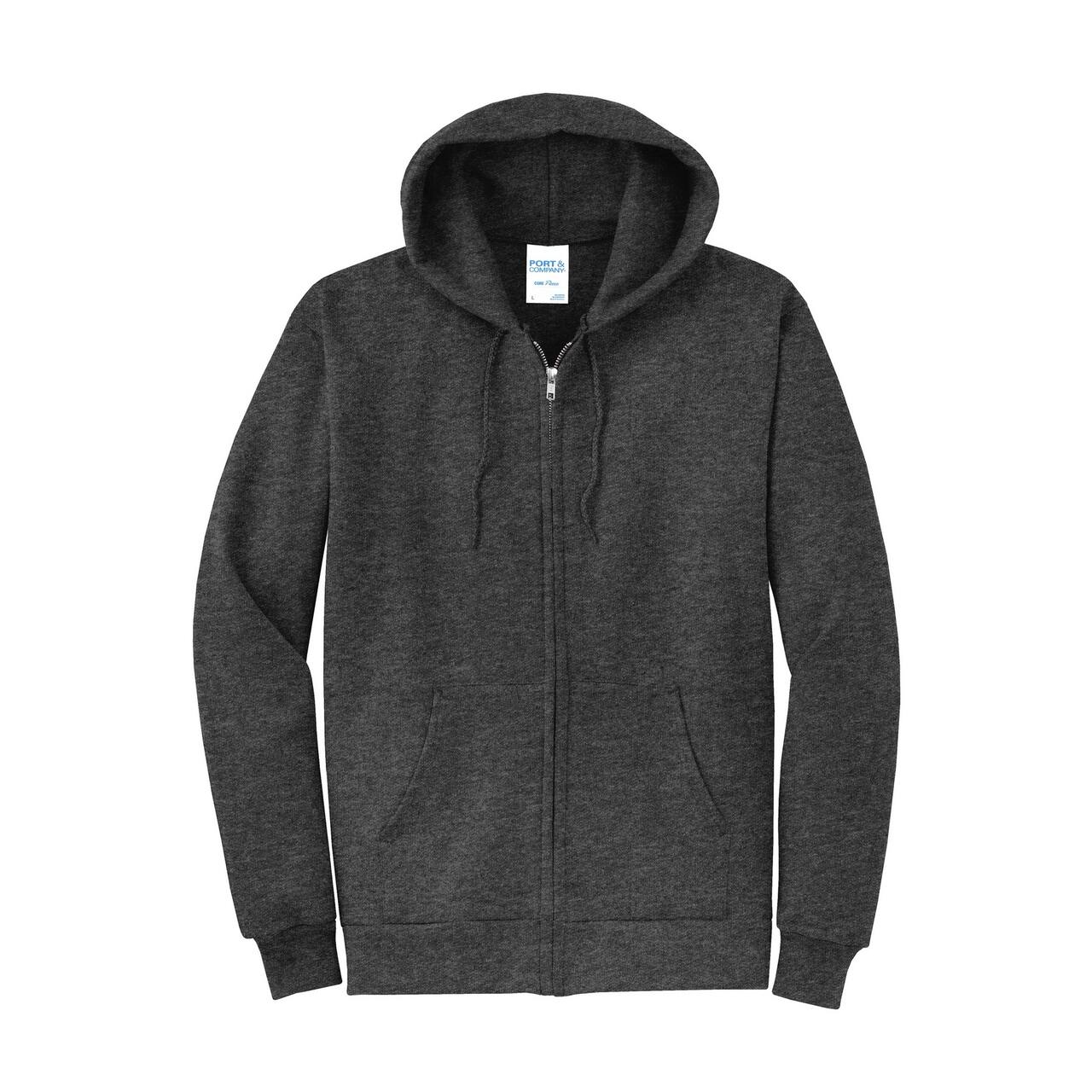 Port & Company® Neutrals Core Fleece Full-Zip Hooded Sweatshirt